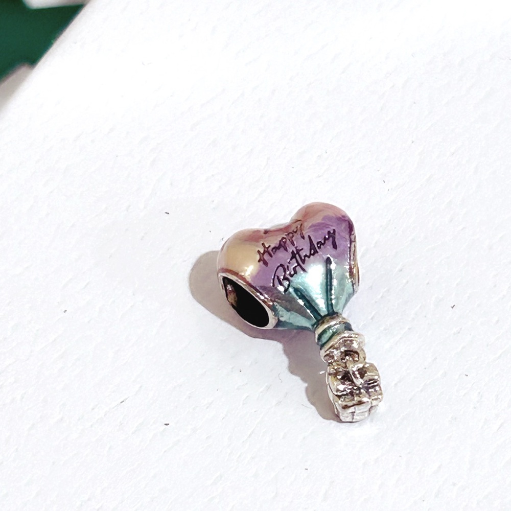 PANDORA Happy Birthday Hot Air Heart Balloon Charm w/box - Picture 8 of 9
